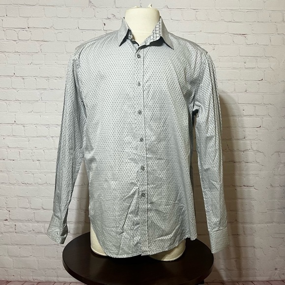 ROBERT GRAHAM LONG SLEEVE BUTTON DOWN SHIRT XL flip cuff detail GUC *stain - Picture 15 of 15